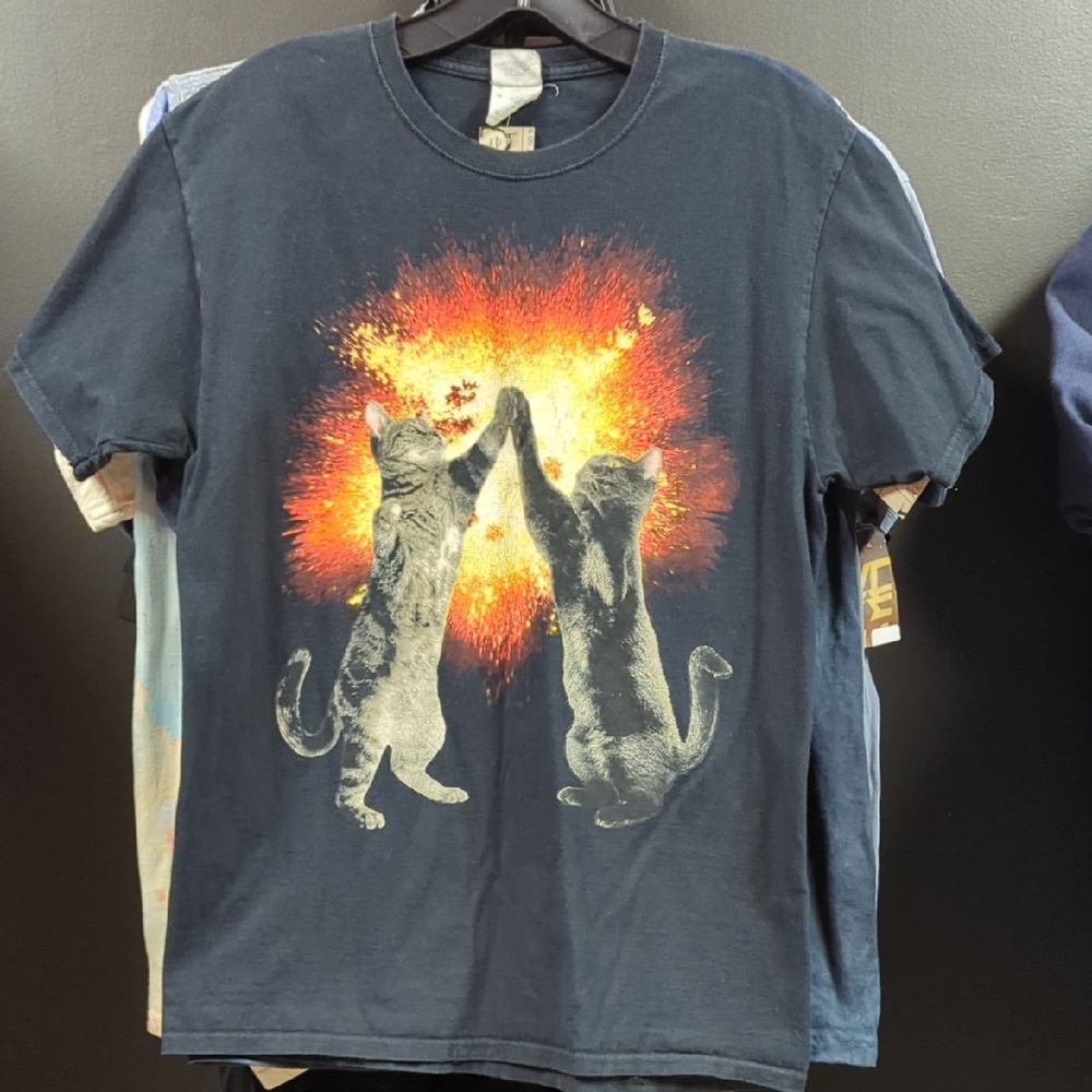 Fruit of the Loom Black Cat Graphic T-Shirt